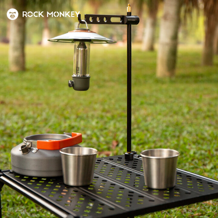 ROCK MONKEY岩猴户外露营灯架IGT雪峰系统桌面固定灯杆铝合金支架适用gz 38灯 IGT固定夹+1/4灯杆