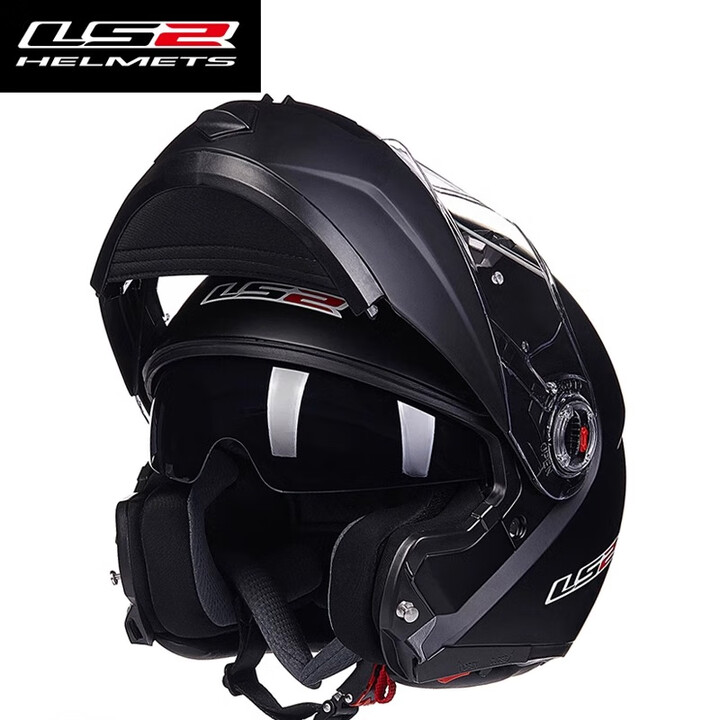 LS2头盔冬季双镜片揭面盔FF370摩托车头盔3C认证ABS材质男女高清耐磨 磨砂黑-赠防雾贴片 L适合55-56头围【图片 价格 品牌 报价】-京东