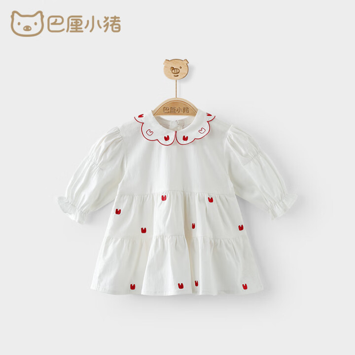 巴厘小猪连体衣女童秋冬季儿童可爱甜美蛋糕裙2024新款婴儿衣...