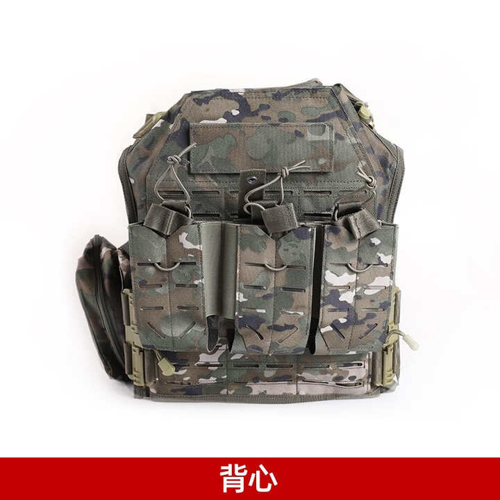 川微宝新式水墨云纹激光切割背心快拆训战术背心轻量化训练作训防弹马甲 水墨绿激光背心