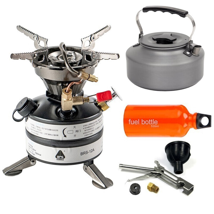 兄弟捷登户外炉具防风汽油柴油炉头便携式野外露营炊具套装野营猛火灶油炉 炉具+1.1L烧水壶+备用油瓶