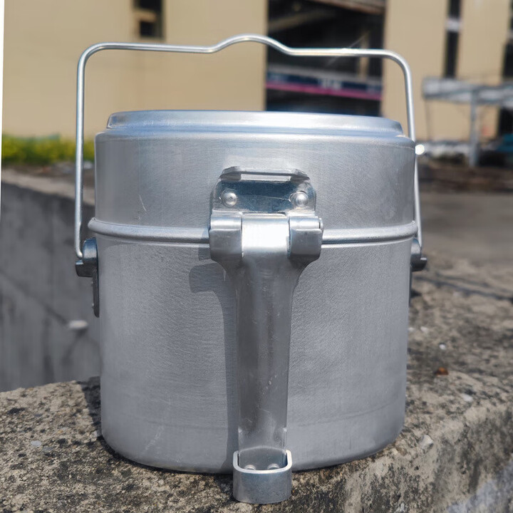 山力士便当行军迷饭盒老式怀旧户外多功能饭盒套装铝制水壶烧 无喷漆外观粗犷原色