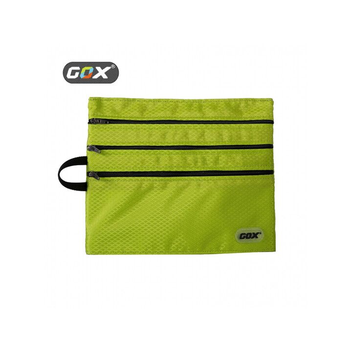 GOX拉链袋尼龙袋学生文具收纳袋化妆品袋数码收纳袋 平板电脑收纳袋 草绿色