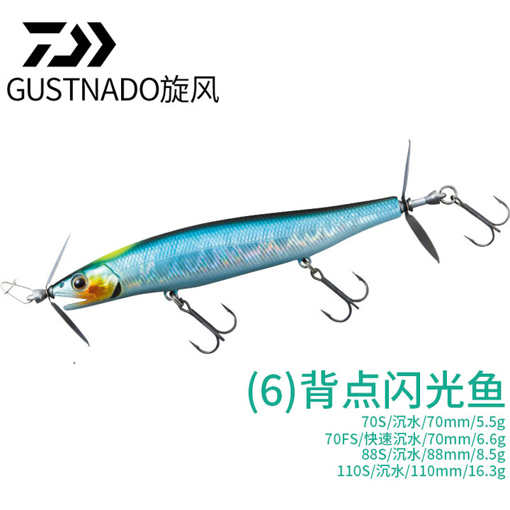 达亿瓦(DAIWA)GUSTNADO旋风 沉水桨叶饵泛用路亚假饵噪音远投硬饵 背点闪光鱼 70FS/70mm/6.6g快速沉水【图片 价格 ...