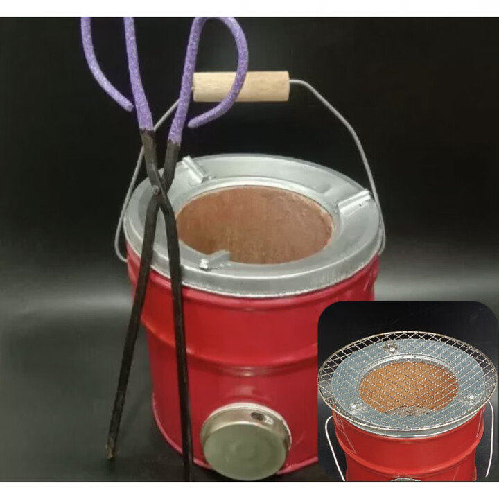 仰朋烽火一节半室内户外蜂窝煤球木炭炉煤炭两用火锅烤火取暖炉子深12 炉+网+火钳