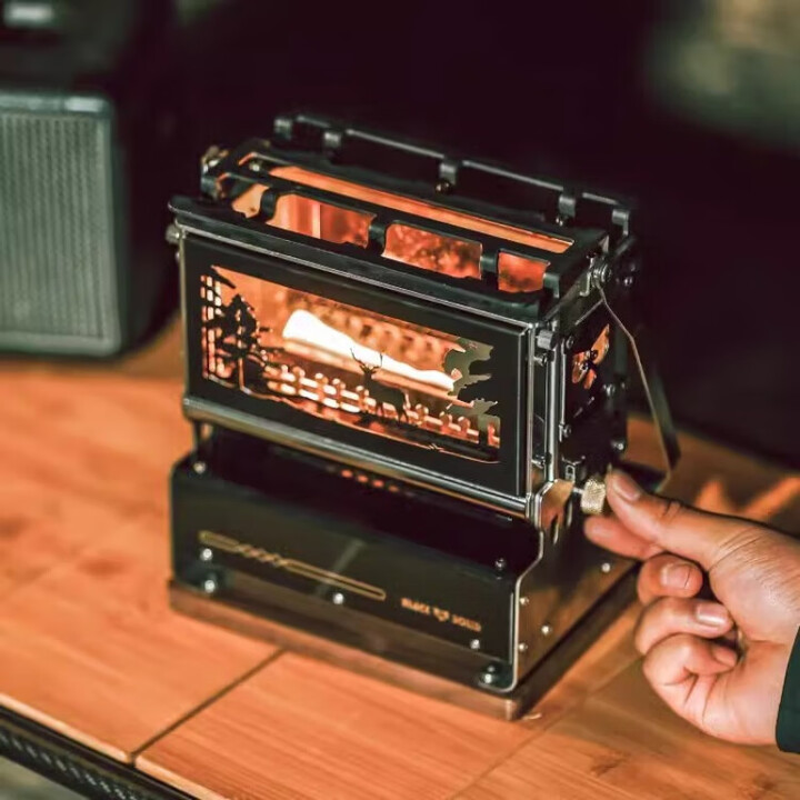 黑固 BLACK SOLID遇见户外复古煤油灯摆件桌面观火油灯炉取暖器露营煮茶烧烤 遇见煤油灯