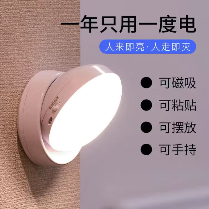 大九卫智能人体自动感应小夜灯充电款光控灯家用过道楼道夜间老人晚上起 【1个装】白光-充电款 【充电+干电池两用】【图片 价格 品牌 报价】-京东