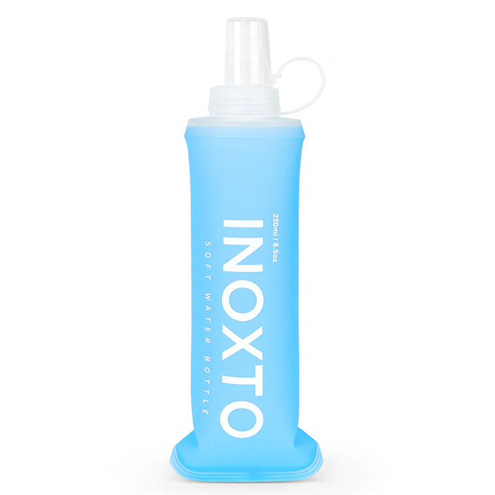 INOXTO运动健身骑行跑步爬山多用水瓶便携式水壶 250ml浅蓝软水瓶