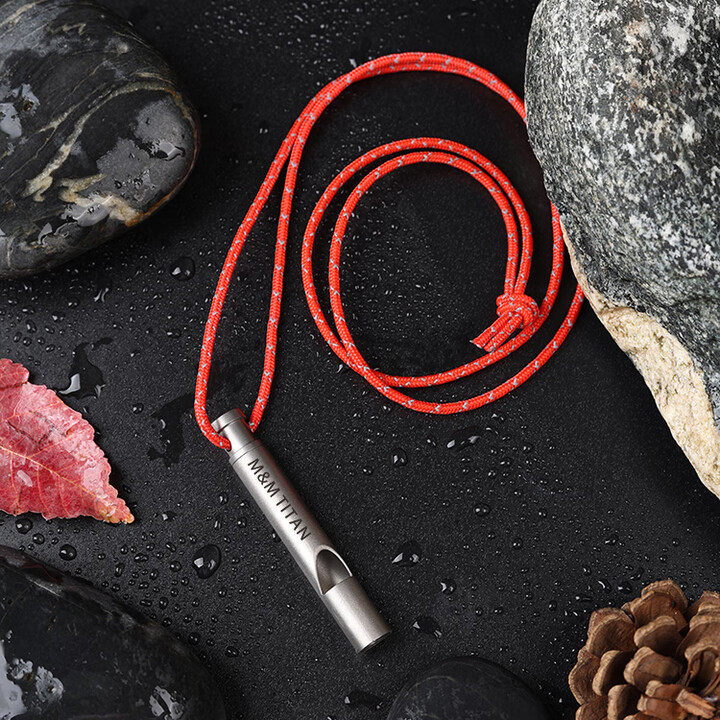 纯钛口哨求生哨应急便携迷你小口哨高频哨子野营装备挂绳钛哨 圆口哨【钛哨芯】