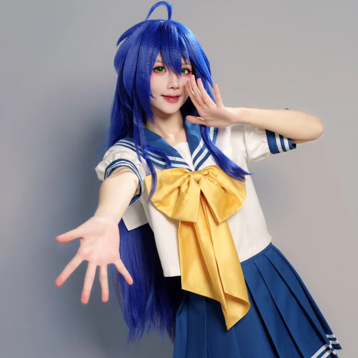 柯霸幸运星cos服全套 卡通周边动漫二次元cosplay泉此方佟镜佟司cos 幸运星蓝色(含领结) 2XL【图片 价格 品牌 报价】-京东