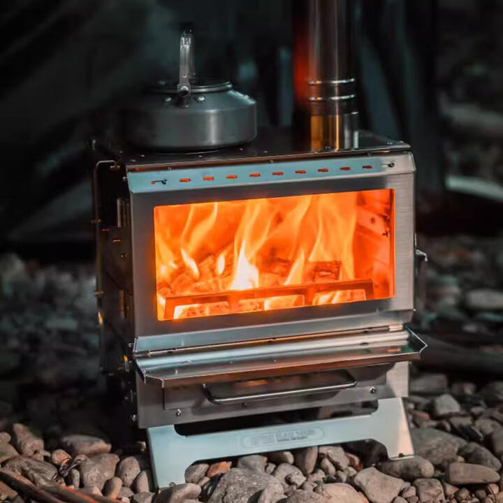 黑固 BLACK SOLID2024年新款壁炉S1轻量化露营取暖炉户外柴火炉烧烤煮茶观火炉 小壁炉S1 白金款