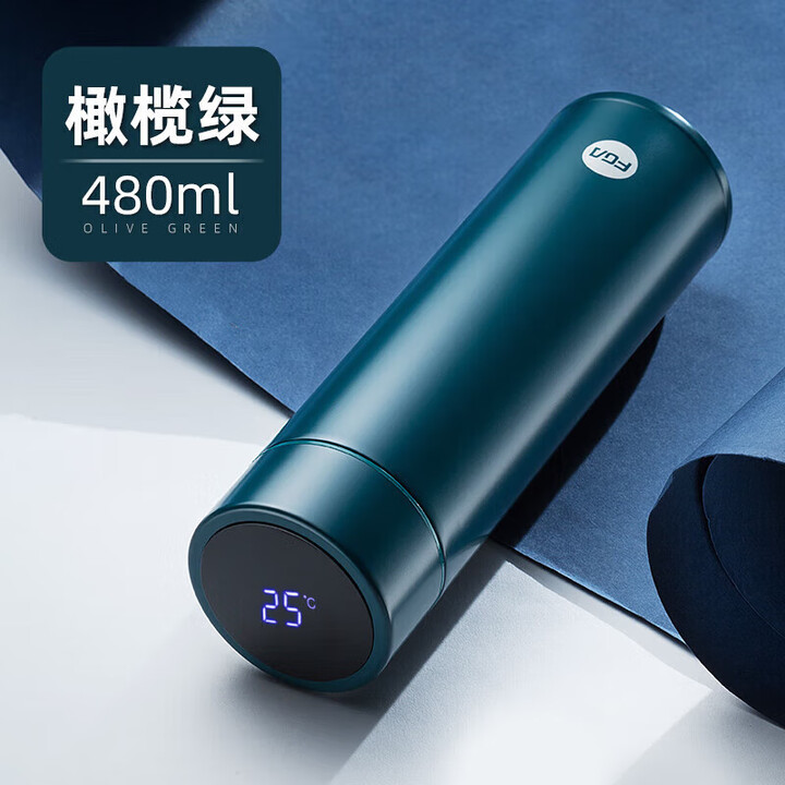 【富光保温杯】富光智能保温杯便携水杯不锈钢泡茶杯 橄榄绿480ml FAZ200190480【行情 报价 价格 评测】-京东