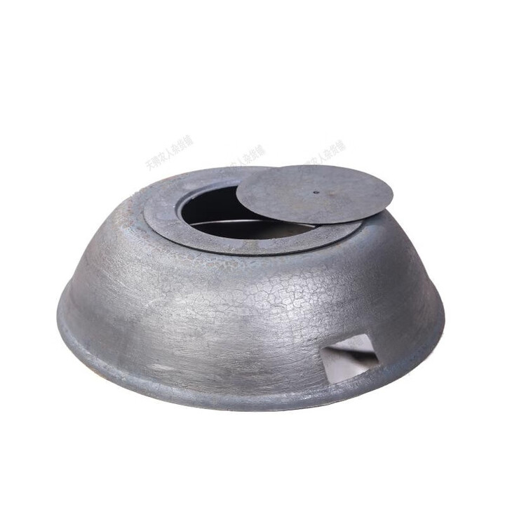 iosn【官方直销】地火炉农村地炉铁锅全套土地暖无烟尘柴火灶简易无尘 52厘米(一锅两盖)