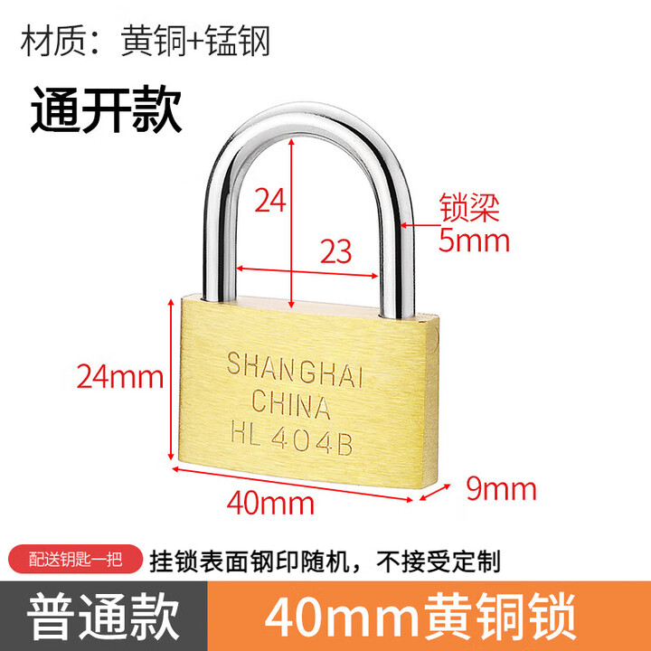 高着（GAOZHUO）黄铜挂锁 地球牌 加长挂锁特长长梁长柄长锁头家用大门挂锁柜