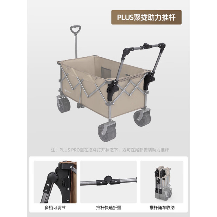 北欢北欢plus聚拢款助力推杆可随车收纳露营车便携安装折叠推杆 【大有可为】-可拆卸助力推杆(多档可调、随车收纳)