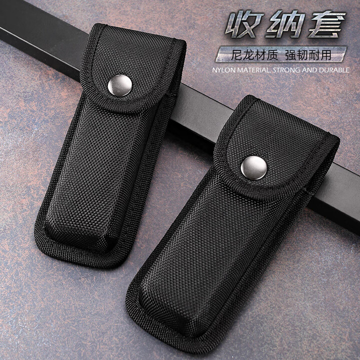 阳江刀具折叠刀套多用尼龙套多功能工具收纳套随身便携挂腰折刀套 【1个】黑色尼龙套