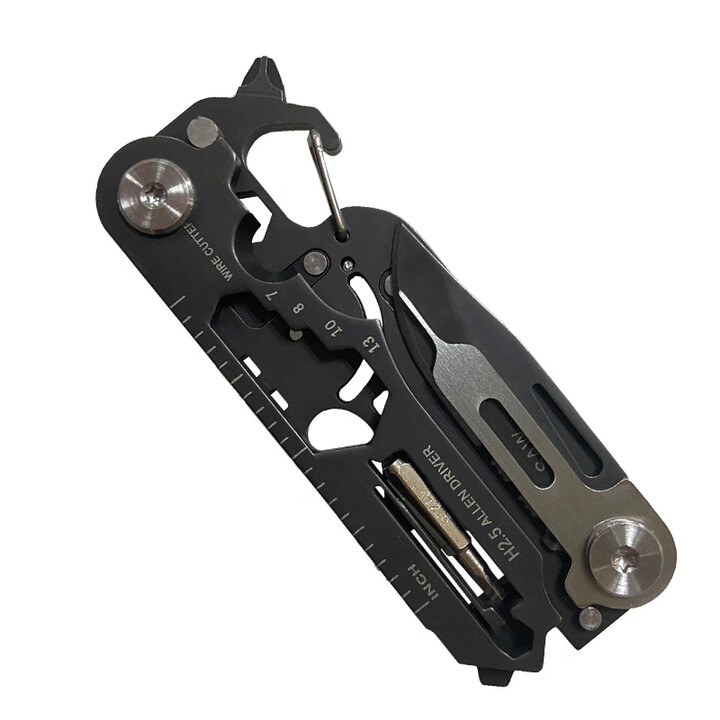 简约妮卡（jianyuenika）EDC组合工具多功能随身折叠扳手钳便携开瓶器钥匙扣野外生存装备 黑色 23合1