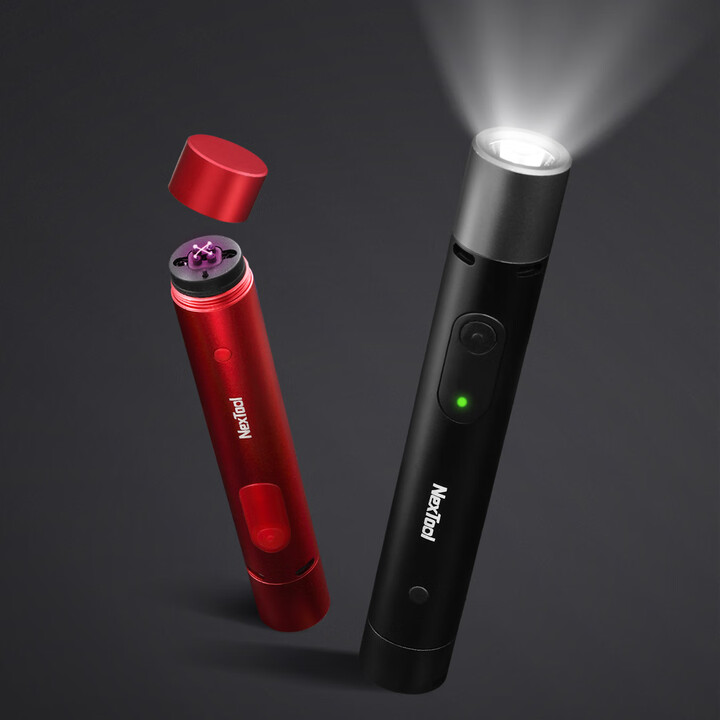纳拓（NexTool）雷电防身手电筒便携强光超长续航户外生存防身武器合法随身 黑色