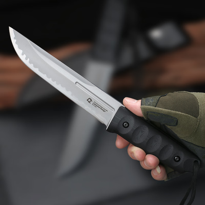 刀治郎雾岛户外刀一体龙骨多功能野外生存防身便携高硬度家用露营排障刀 镜光刃面