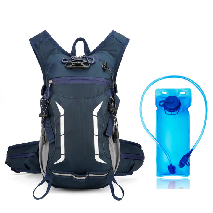 骑行背包专业男自行车越野爬山水袋双肩包马拉松徒步女户外登山包 深蓝背包+2L水袋