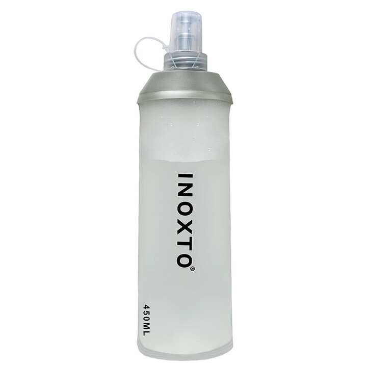 鹰图（OUTDOOR INOXTO）运动软越野马拉松跑步水袋户外便携折叠软水壶 白色450毫升(1个装)