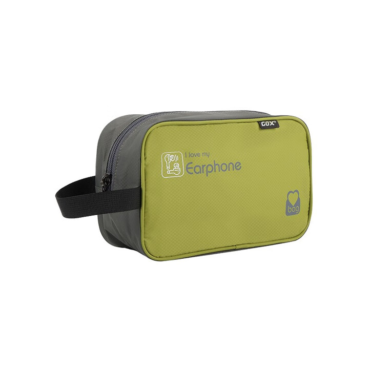 GOX数码收纳包数据线充电器收纳袋电源线移动充电宝整理包便携防泼水 阳光绿