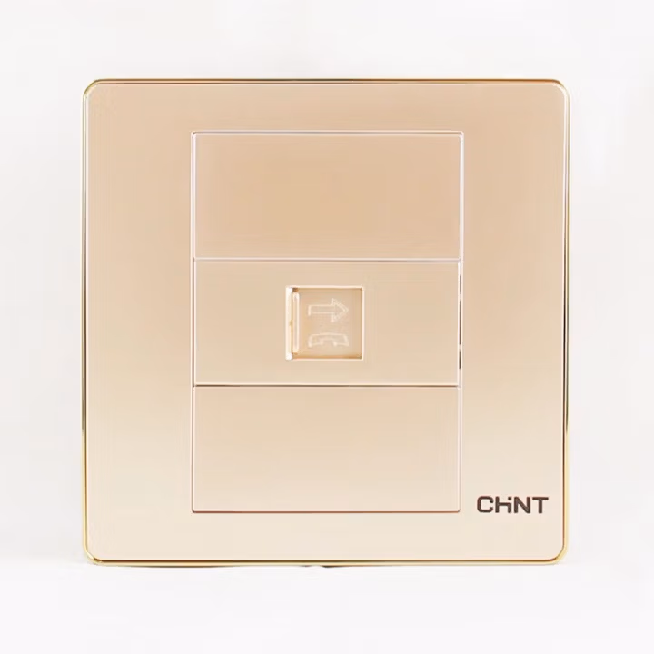 正泰开关插座 五孔插座 二三插 钢架墙壁开关插座面板 NEW7L香槟金色 电话