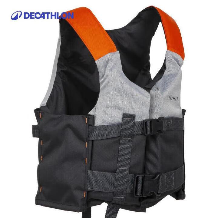 迪卡侬（DECATHLON）大浮力背心轻薄便携钓鱼灰色成人浆板皮划艇M-4682881