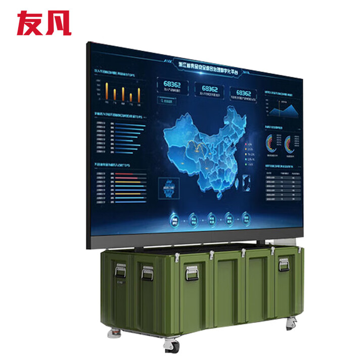 友凡（YOUFAN）110英寸LED显示屏升降折叠LED全彩屏一体机无缝拼接会议室大屏幕移动式电子板报 室内P1.25