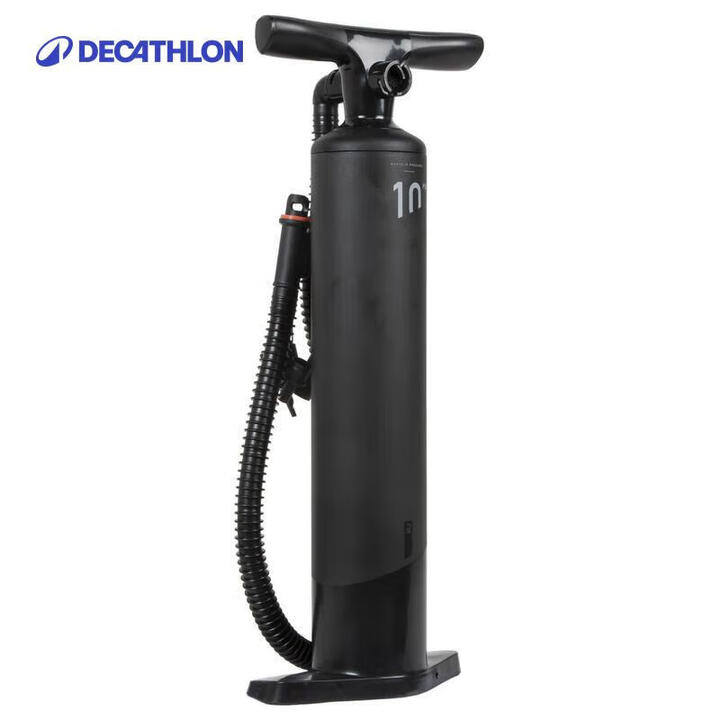 迪卡侬户外露营家用打地铺懒人气垫床充气床垫坚实耐磨舒适易收纳 黑色 _ 露营手动充气泵 10 PSI