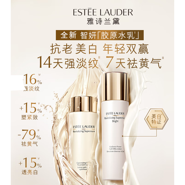 【雅诗兰黛智妍紧塑水乳套装（胶原水200ml+胶原乳液100ml)】【准新品】雅诗兰黛智妍紧塑水乳套装（胶原水200ml+胶原乳液100ml