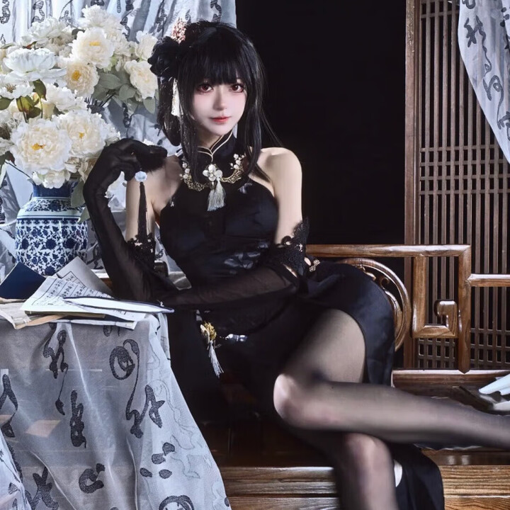 镇海cos服全套碧蓝航线cosplay服装汉元素旗袍奇响华殿二次元卡通 镇海cos服+假发+鞋子+扇子 S【图片 价格 品牌 报价】-京东