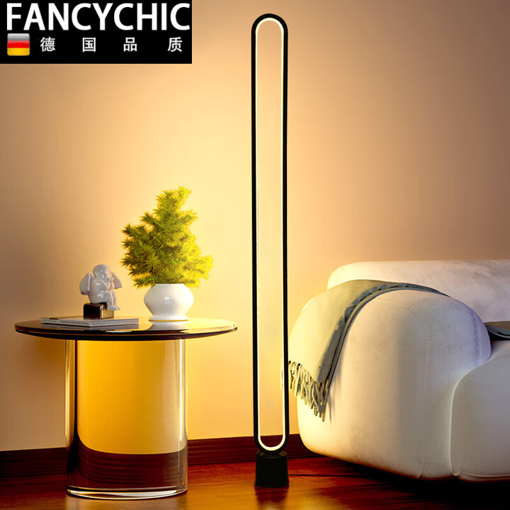 FANCYCHIC极简落地灯ins墙角简约轻奢卧室床头灯护眼led创意遥控声控氛围灯 智能语音白色 A款90CM+15瓦【图片 价格 品牌 ...