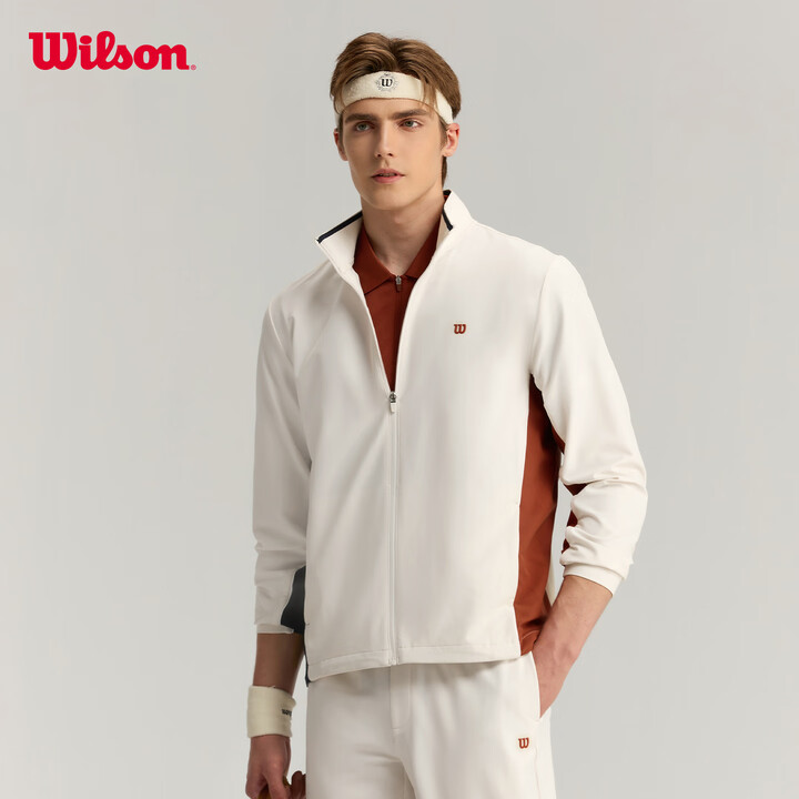 威尔胜(Wilson)官方秋冬男士DEPTH SHOT冲孔透气立领梭织外套运动网球服 WM20081532GYC 豆腐灰 M /175/96A ...