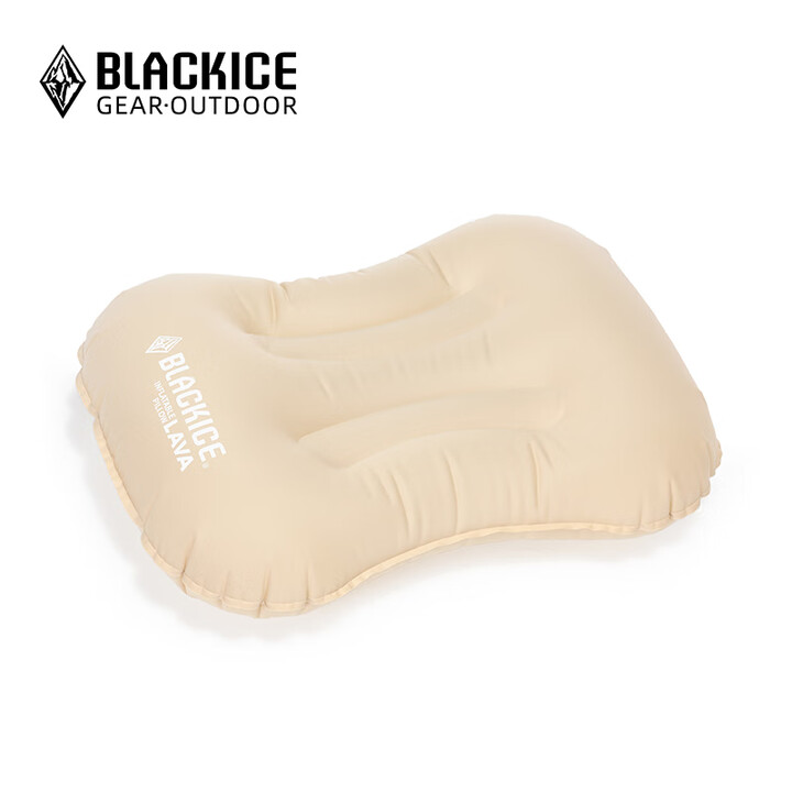 黑冰户外露营旅行野营充气枕头睡觉护颈靠枕按压腰靠空气枕Z6110 米色