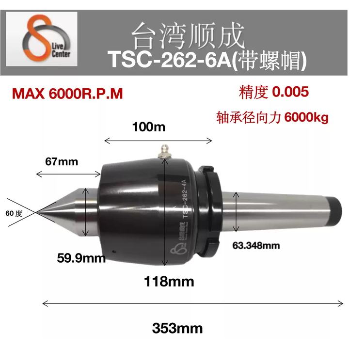 原装台湾顺成重负荷重型活动回转顶针尖TSC-262-3A/4A/5A/6A螺帽 TSC-262-6A【图片 价格 品牌 报价】-京东