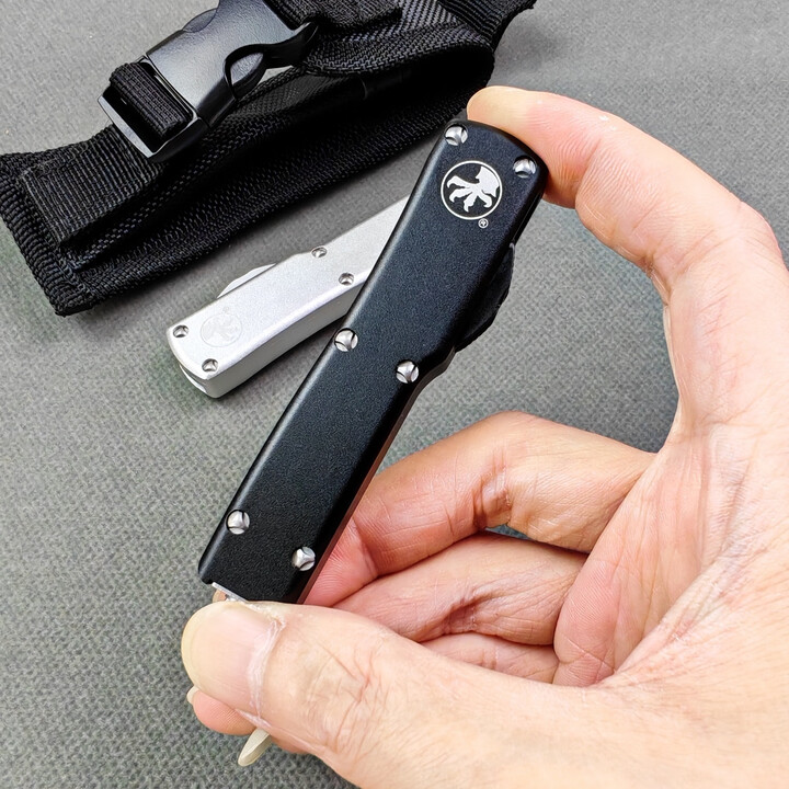 复刻版大龙微技术迷你UT85铝合金户外多功能EDC工具口袋便携破窗 铝合金黑双白+赠便携尼龙套+油 迷你美工铝合金