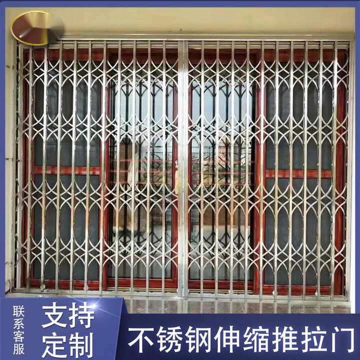 不锈钢伸缩拉闸门防盗拉门阳台折叠门宿舍家用铁闸门格栅通风门 主管22*10不锈钢304材质0.6【图片 价格 品牌 报价】-京东