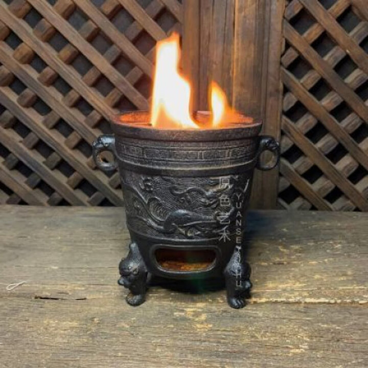 何佳功铸铁龙纹炭炉户外煮茶炉火盆取暖家用围炉煮茶室内露营木炭煮茶炉 铸铁龙纹炭炉户外煮茶炉火盆取暖家用围炉煮茶室内露营