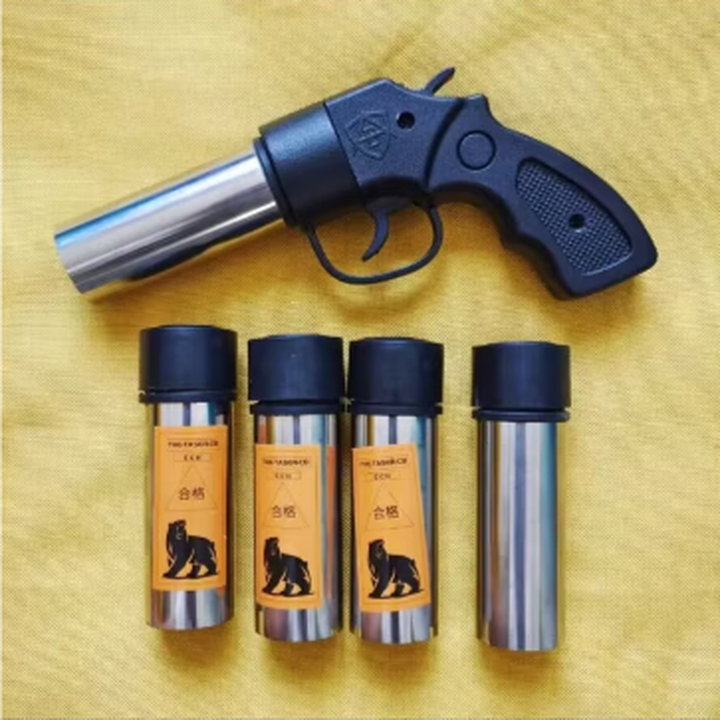户外车载防卫随身便携式防身装备器材工具黑科技喷枪灭火安全用品 发射器+5个头+收纳包