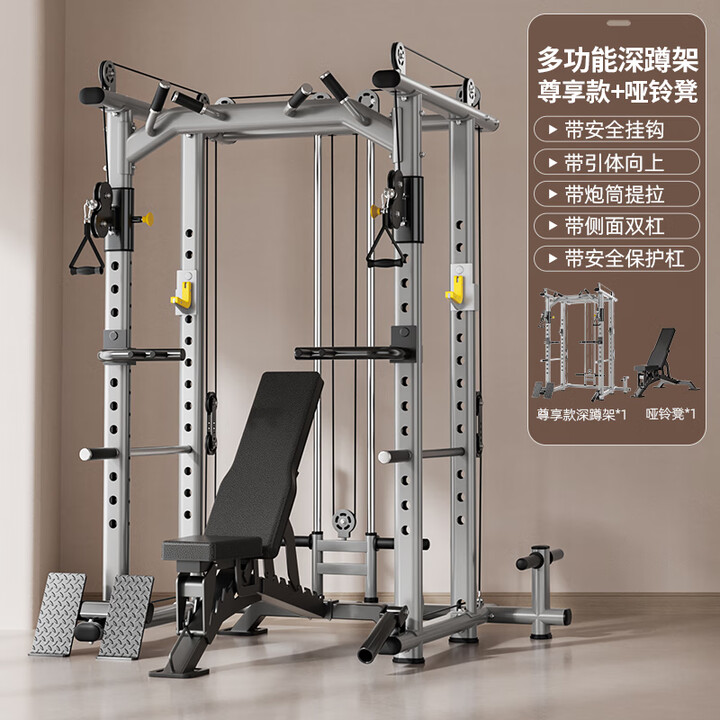 康斯特（KANGSITE）龙门架健身器材家用飞鸟高位下拉多功能一体综合训练器深蹲卧推架 尊享款龙门架+轻商哑铃凳【图片 价格 品牌 报价】-京东