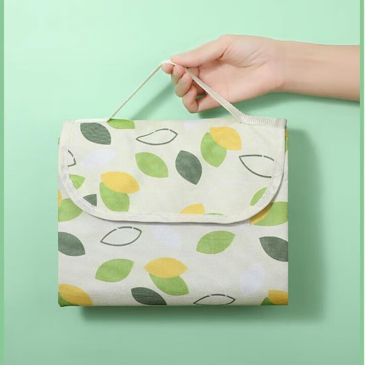 智宙野餐垫防水加厚便携式户外旅游露营野餐地垫草坪春游防潮 [黄格]包边+防水+手提折叠+无 [2米*2米]可围坐5-8人