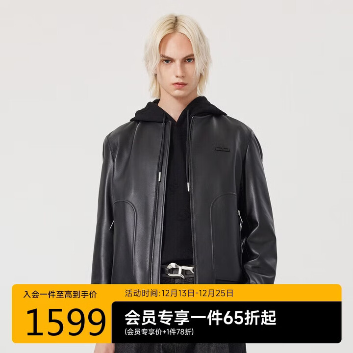 【卡宾(CABBEEN)2234122001】卡宾皮夹克23秋新款LOGO夹克街头潮流商场同款 煤黑色01 2XL 【行情 报价 价格 评测】-京东