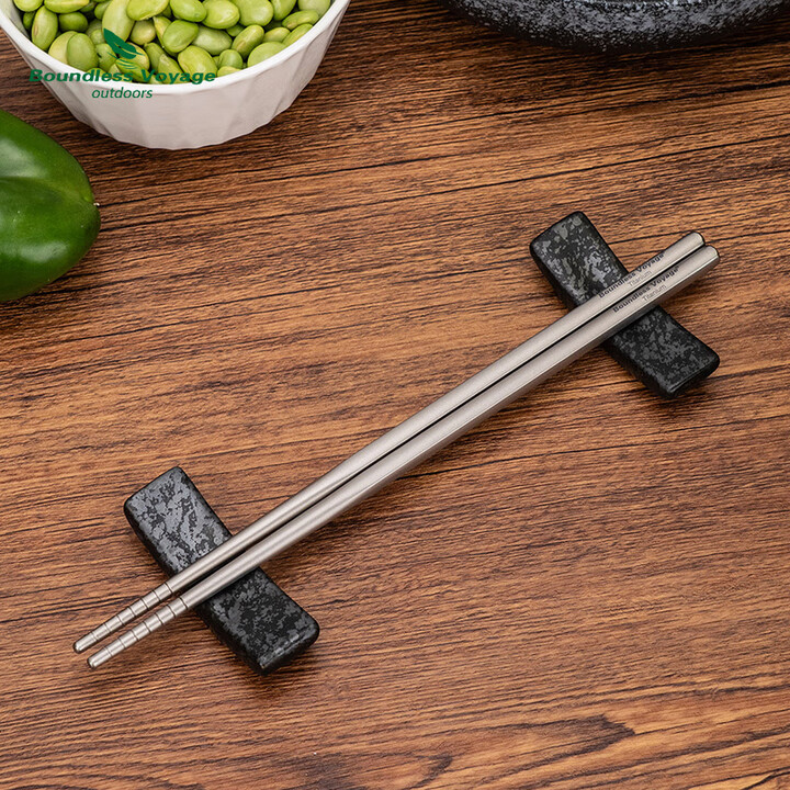 必唯（BOUNDLESS VOYAGE） 纯钛筷子户外防滑防烫家用筷子露营便携餐具空心耐高温野营用品 Ti1001T 方筷 钛色1双