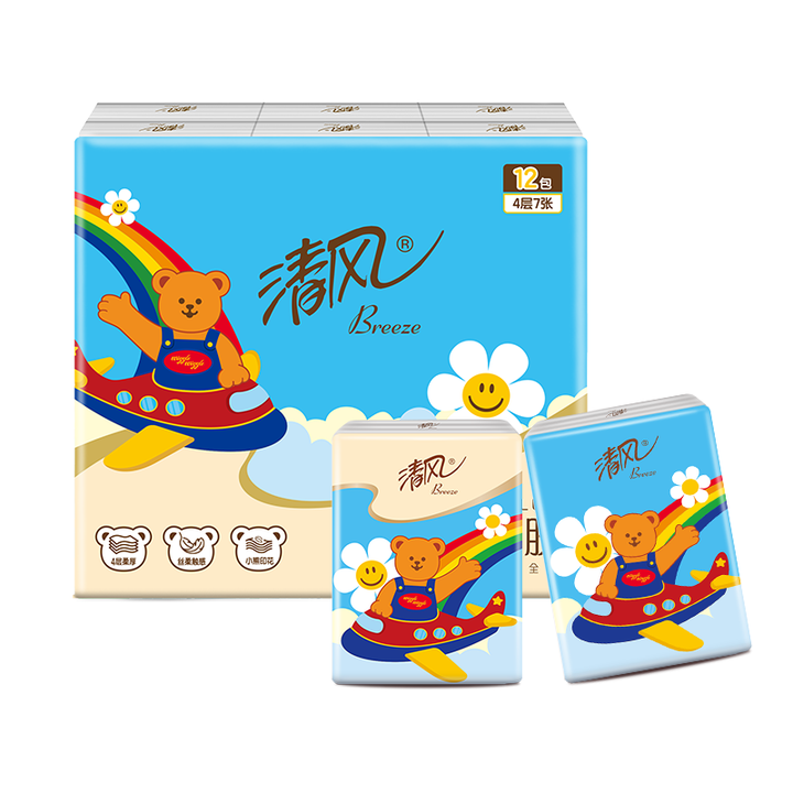 清风wiggle联名丝柔系列手帕纸迷你出行便携装 厚实柔软亲肤 4层 7张*12包 一提【图片 价格 品牌 报价】-京东