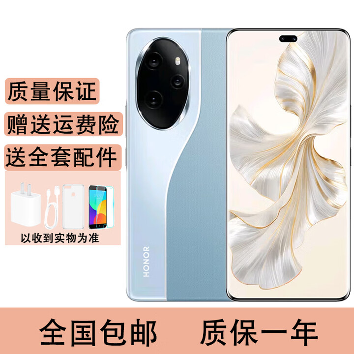 荣耀（HONOR）100 Pro  第二代骁龙8+旗舰芯片绿洲护眼屏快充 5G手机 迷蝶蓝 16GB+256GB 单机+第三方品牌充电器+店保1年