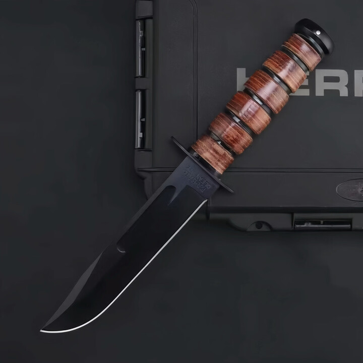 美国卡巴1218海军陆战队军士户外战术直刀高硬度1095CroVan碳钢刀 卡巴1217海军陆战队【战术全刃】 30cm-大于60°【赠战术牛皮刀套】