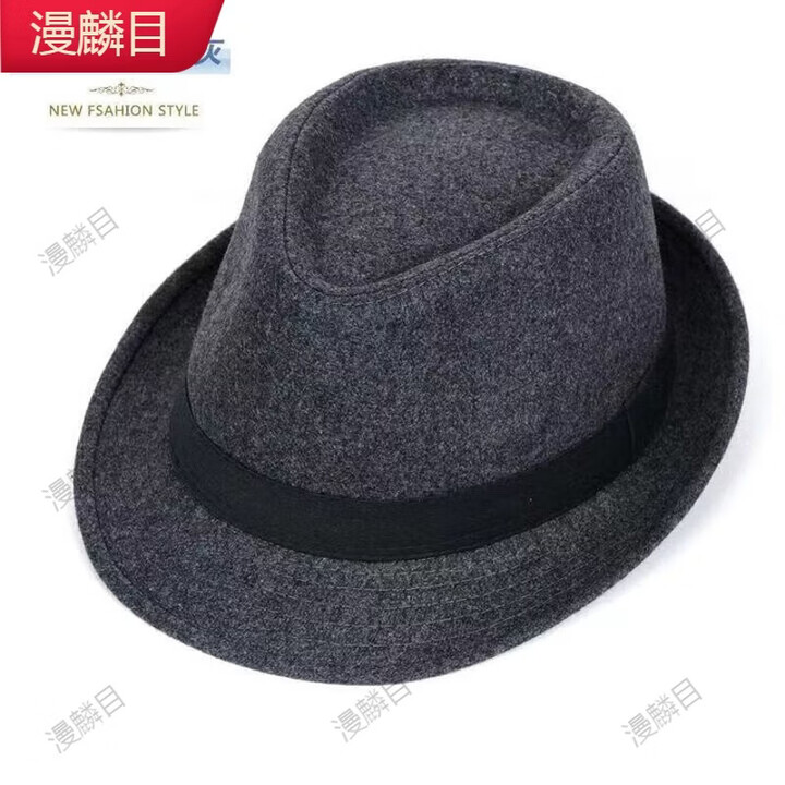 漫麟目礼帽绅士帽男毛呢英伦绅士气质老头帽保暖舞台爵士中老年帽黑色/ 深灰色/绅士礼帽 L(57.5-60cm内)【图片 价格 品牌 报价】-京东