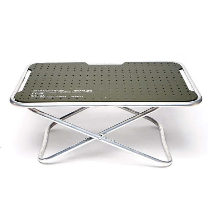 BALLISTICS日本原装M16户外战术风露营折叠桌轻量化快折桌小茶几 银色×OD穿孔顶板