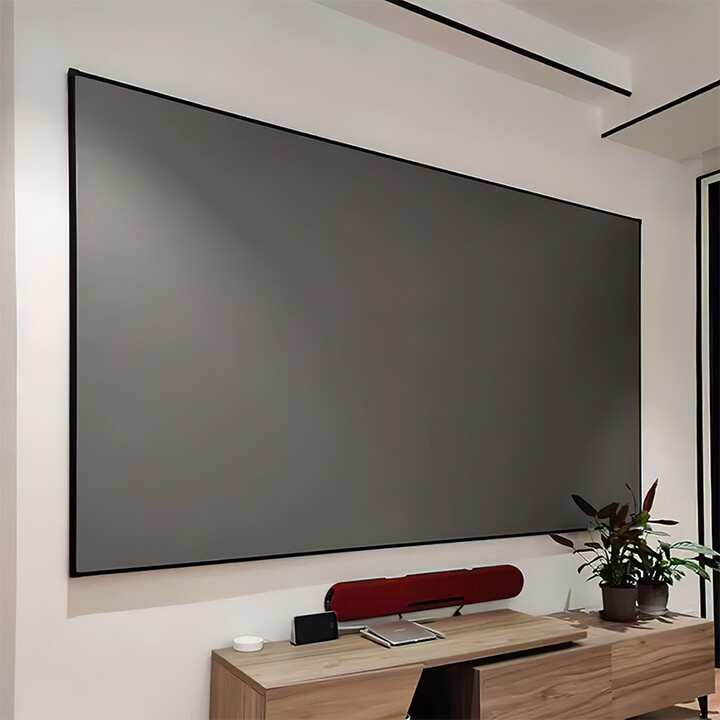 冬慧（DONGHUI） 灰晶抗光画框投影仪幕布免打孔窄边中长焦金属边框4K高清100英寸家用办公挂屏投影幕布 金属软幕 72寸（16:9）